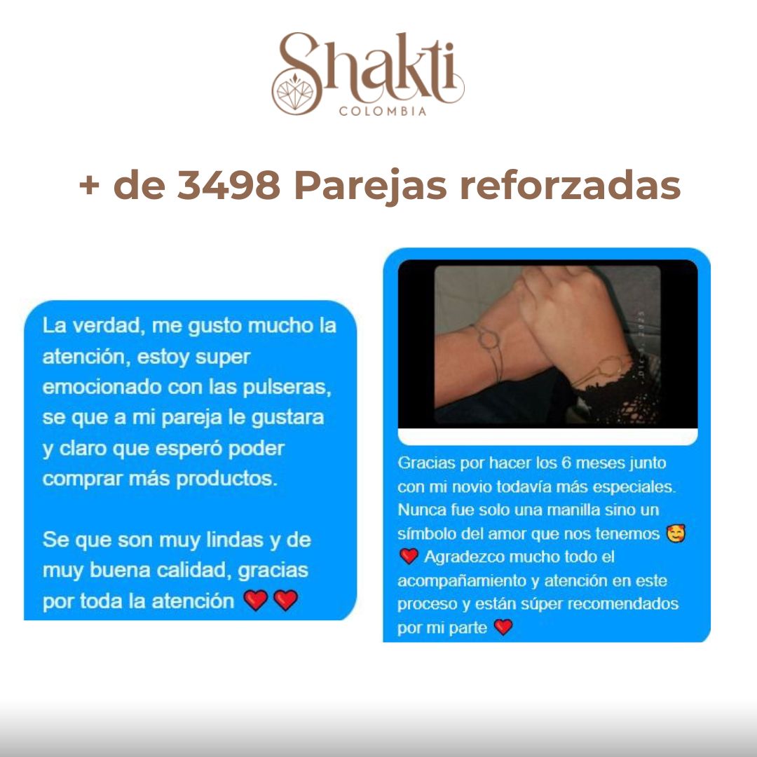 PAR DE PULSERAS NUDO ETERNO - TÚ Y YO + caja + tarjeta GRATIS®🎁