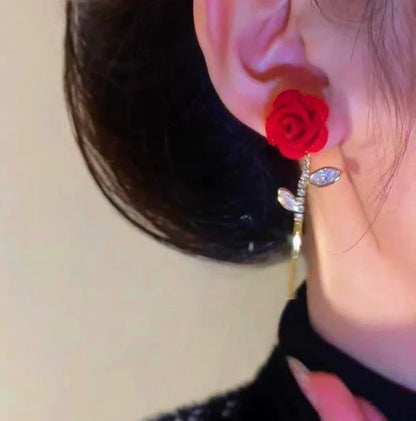 Aretes Rosa Roja