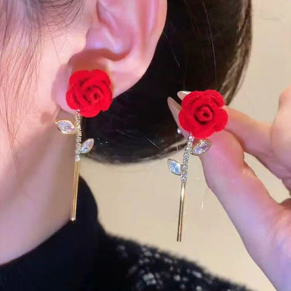 Aretes Rosa Roja